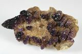 Purple Fluorite Crystal Cluster after Calcite - China #177589-1